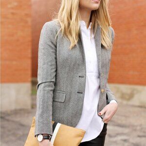 J.CREW FACTORY HERRINGBONE BLAZER GOLD BUTTONS